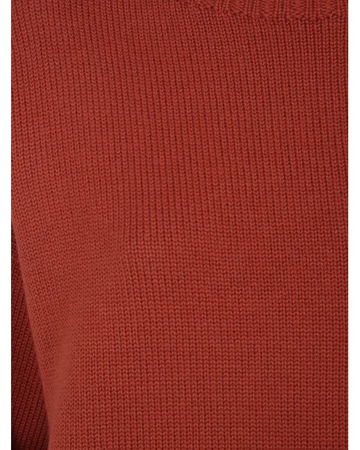 Drumohr Red Oversized V Neck Sweater