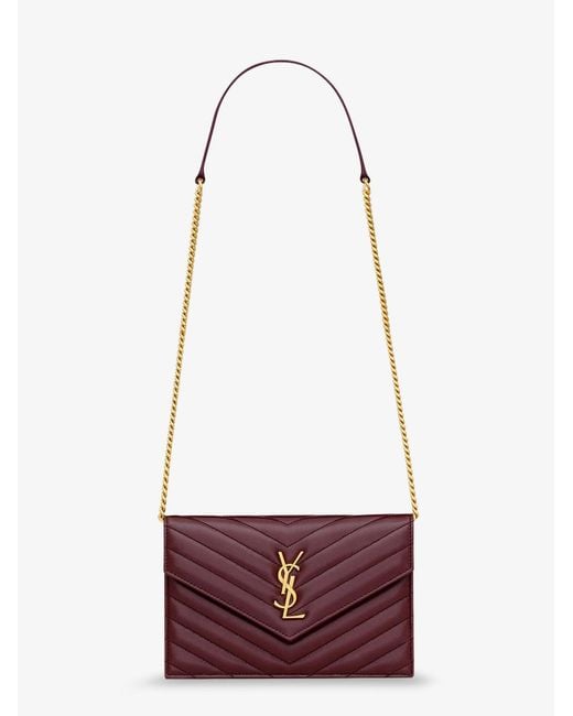 Saint Laurent White Envelope Leather Shoulder Bag