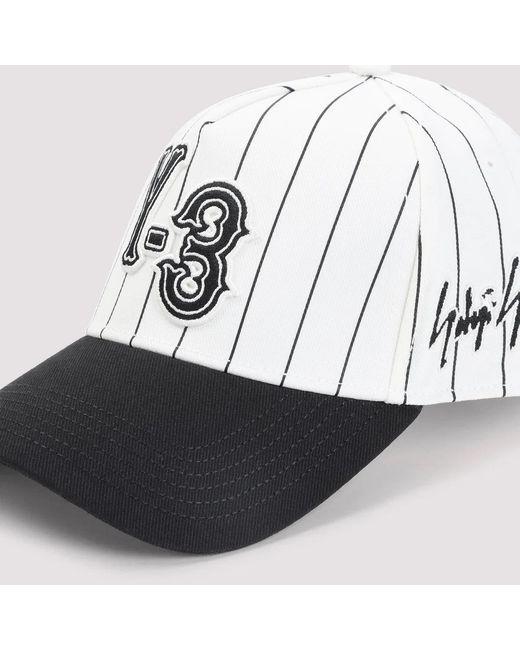 Y-3 White Pinstri Cap for men