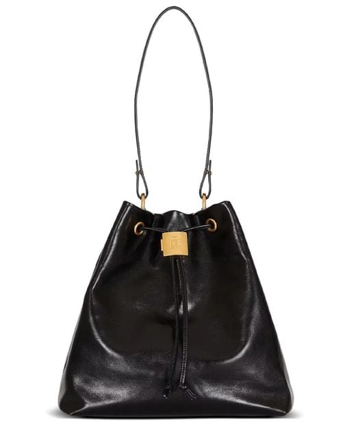 Balmain Black "Pulse" Convertible Leather Backpack