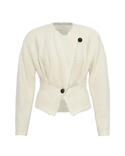 Isabel Marant White Suna Wool Blend Jacket