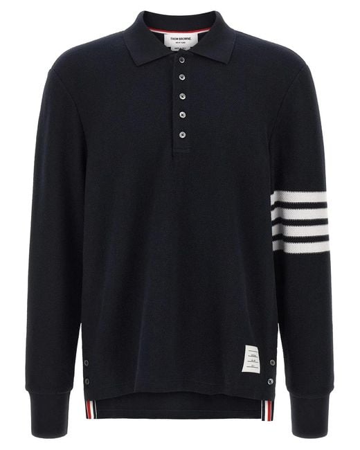 Thom Browne Blue '4 Bar' Polo Shirt for men