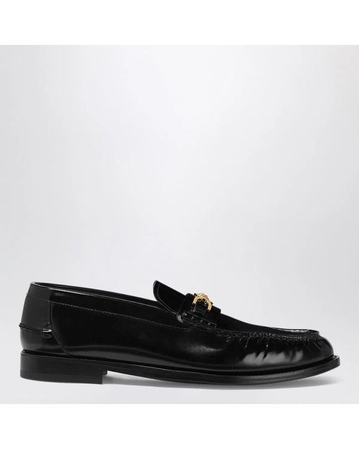 Versace Black Leather Medusa 95 Loafers for men