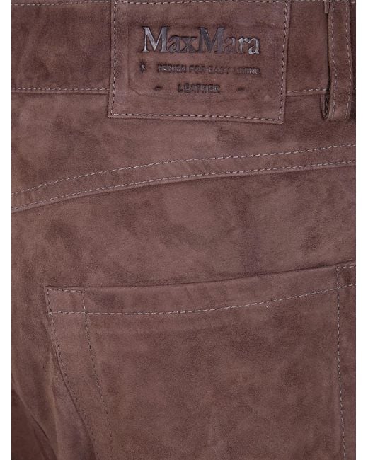 Max Mara Brown Max Mara S "Smmfulmine" Suede Trousers