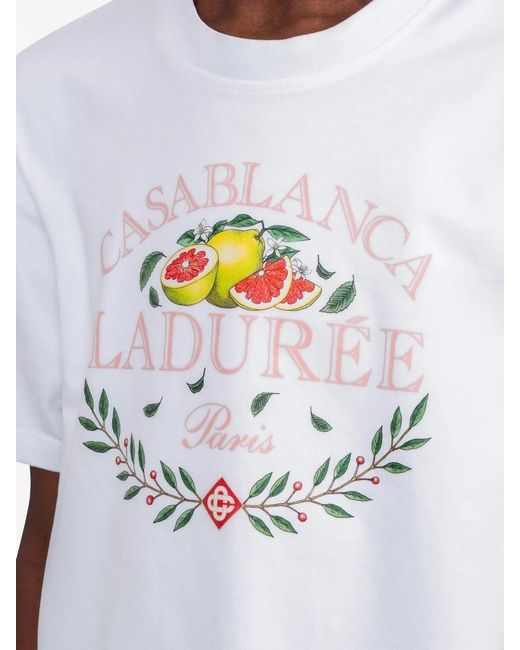 Casablanca White Graphic-Print T-Shirt for men