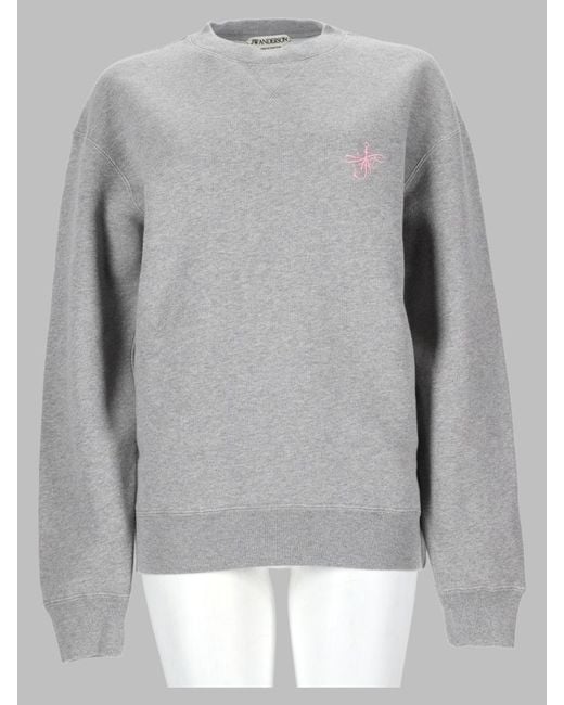 J.W. Anderson Gray Felpa Con Logo Ricamato "Anchor" for men
