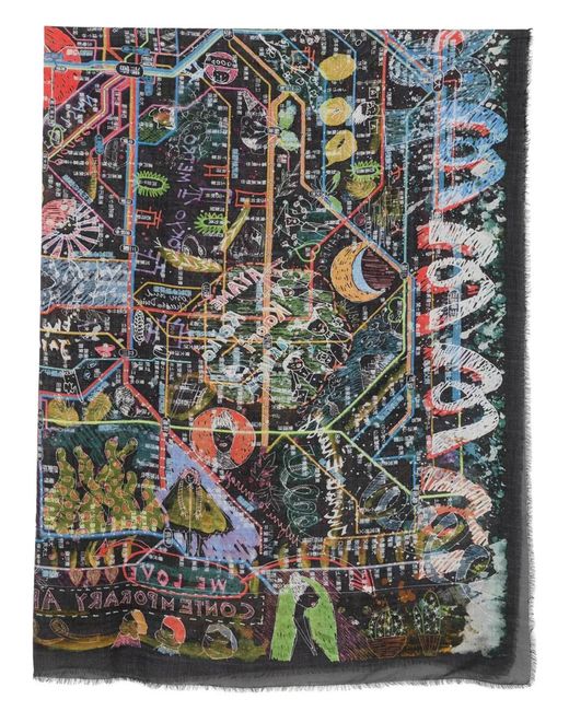 Faliero Sarti Black Collaborazione Con Paolo Fiumi: Stola Art
