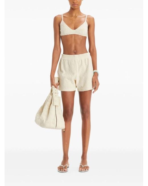 Tory Burch Natural Jacquard Sponge Shorts