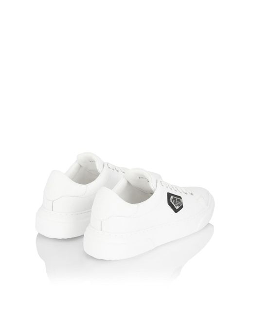Philipp Plein White Lo-Top Iconic Plein Logo Sneakers for men