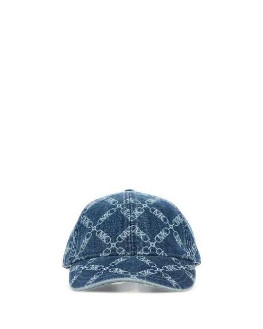 MICHAEL Michael Kors Blue Michael Printed Denim Baseball Cap