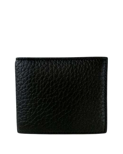 The Bridge Black Logo-Print Leather Wallet