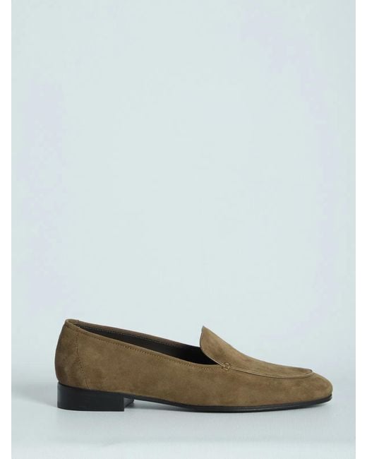 The Row Green Suede Adam Loafers