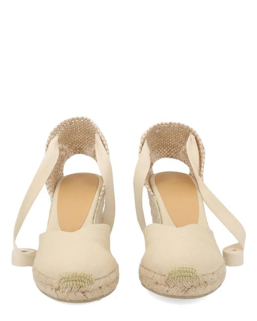 Castaner Natural Castañer Cotton Leather Heel