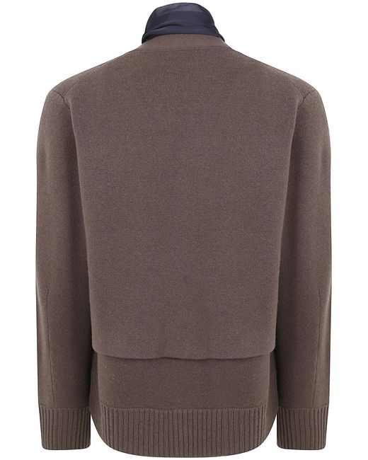 Sacai Brown Wool Knit Cardigan