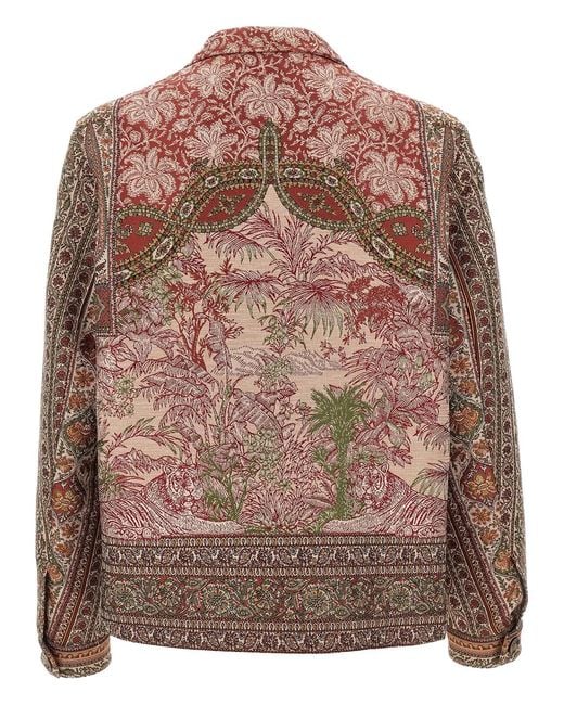 Etro Brown Balmacaan Neck Overshirt for men
