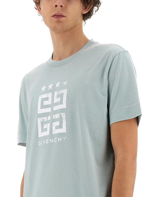 Givenchy Blue Mineral Cotton T-Shirts And Polos for men