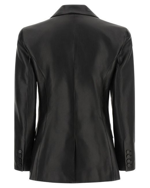 Balmain Black Leather Blazer