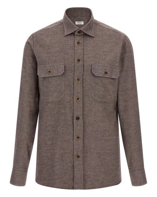 Borriello Brown Flannel Shirt for men