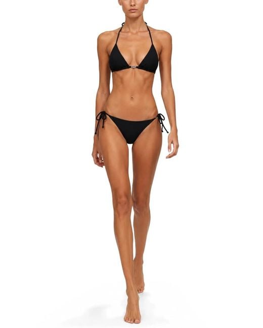 DIESEL Black Slip Bikini Con Dettaglio Oval D