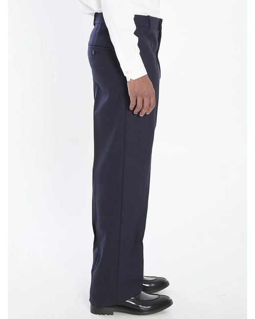 Saint Laurent Blue Wool Trousers for men