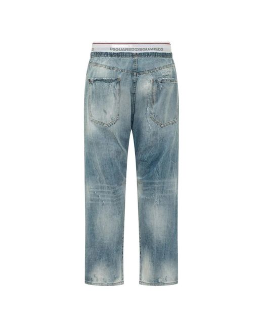 DSquared² Blue Cotton 5 Pockets Pants for men