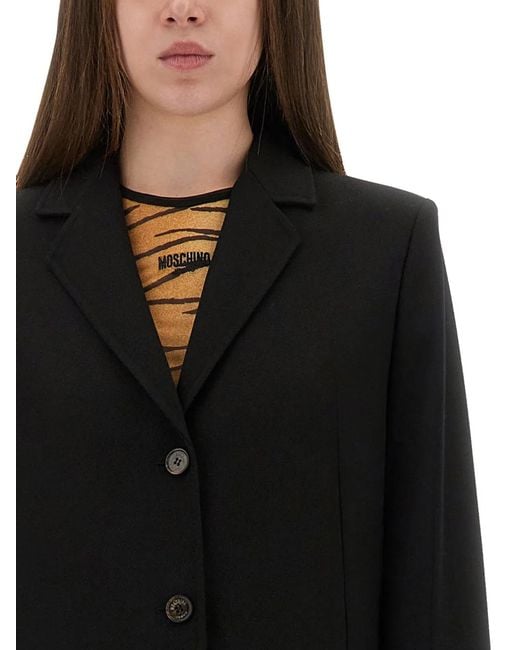 Moschino Black Long Tailored Coat