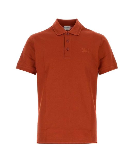 Burberry Orange Piquet Polo Shirt for men