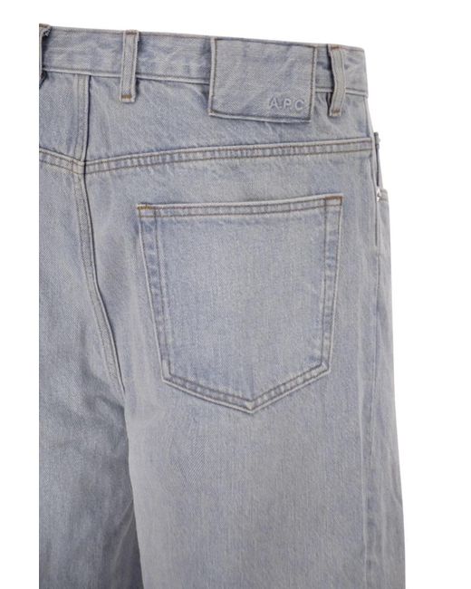 A.P.C. Gray Washed Cotton Denim Wide-Leg Jeans for men