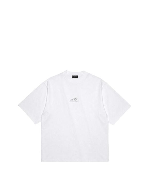 Balenciaga White Bodies Logo-Print Dropped-Shoulder T-Shirt for men