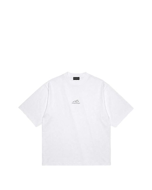 Balenciaga White Medium Fit T-Shirt for men