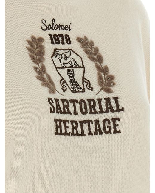 Brunello Cucinelli White Heraldic Embroidery Sweater