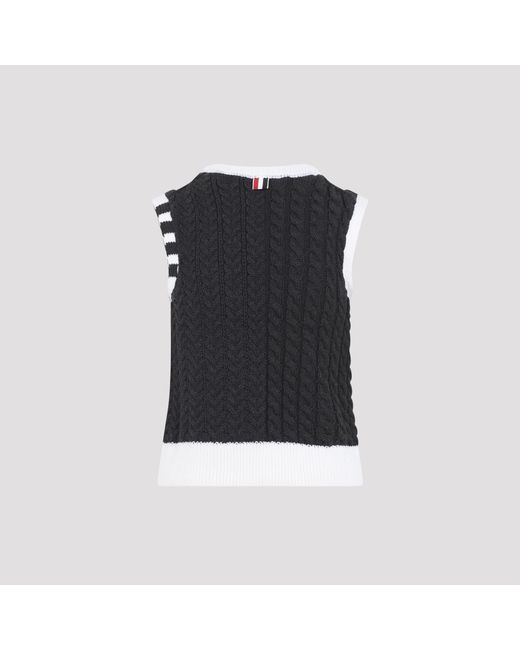 Thom Browne Black Dark Aran Cable Shell Top
