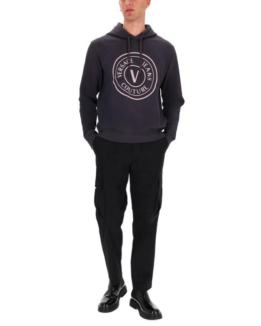 Versace Jeans Couture Gray Sweatshirt With Logo for men