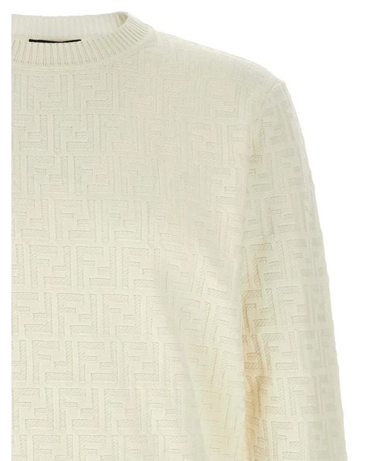 Fendi White 'Zucca' Sweater for men