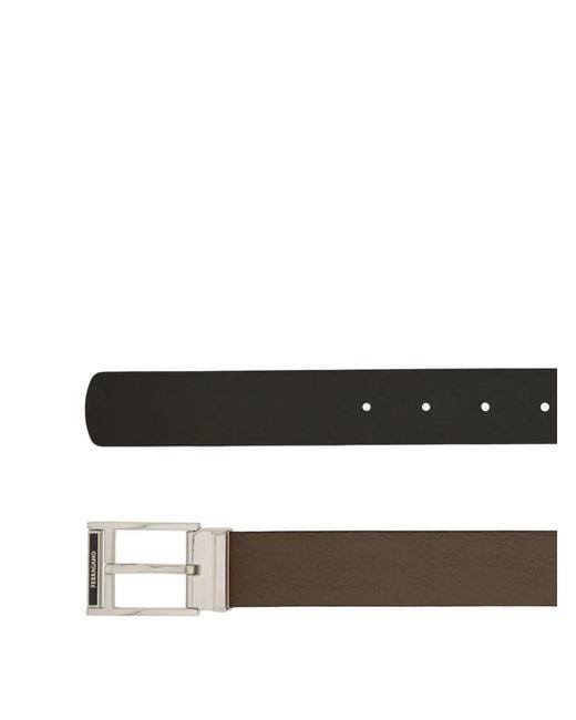 Ferragamo White Reversible Leather Belt for men