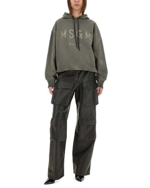 MSGM Black Cargo Pants