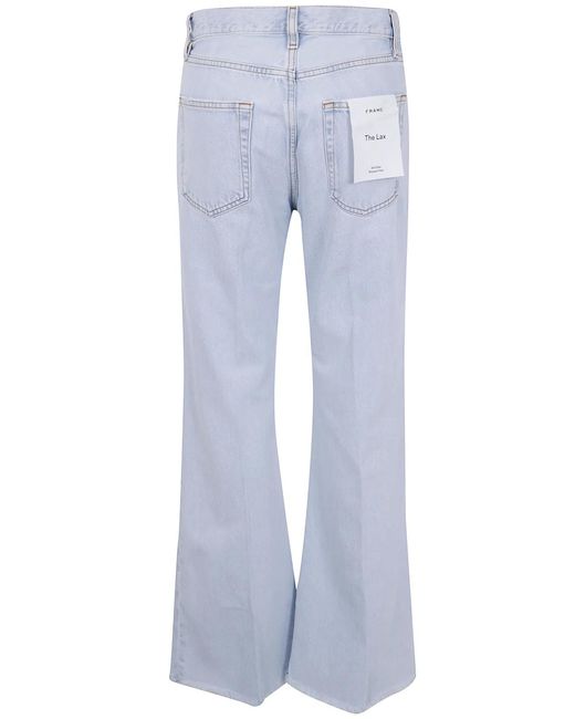 FRAME White "The Lax" High Rise Wide Leg Flare Jeans