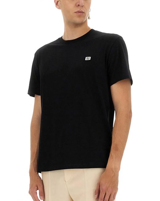 Valentino Black Cotton T-Shirts for men