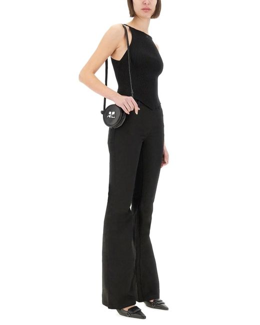 Courreges Black Courregès Ribbed Tank Top