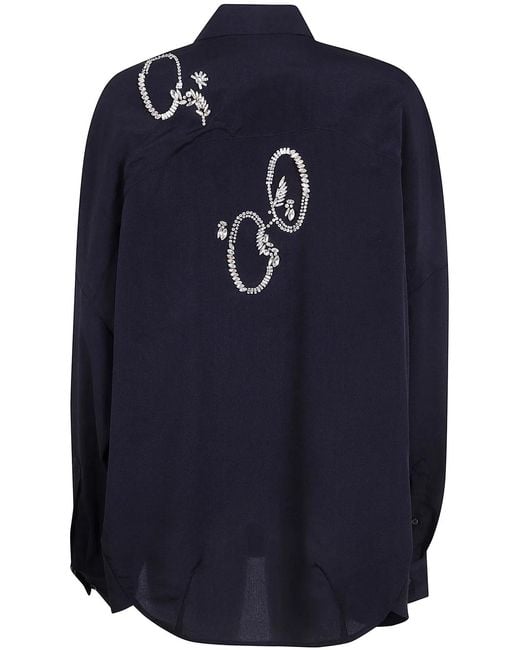 Dries Van Noten Black "Casia" Embroidered Shirt