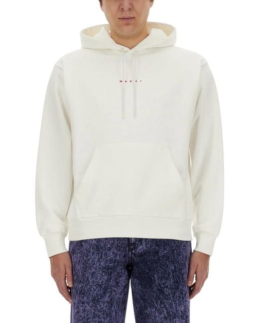 Marni White Sweatshirt With Logo for men