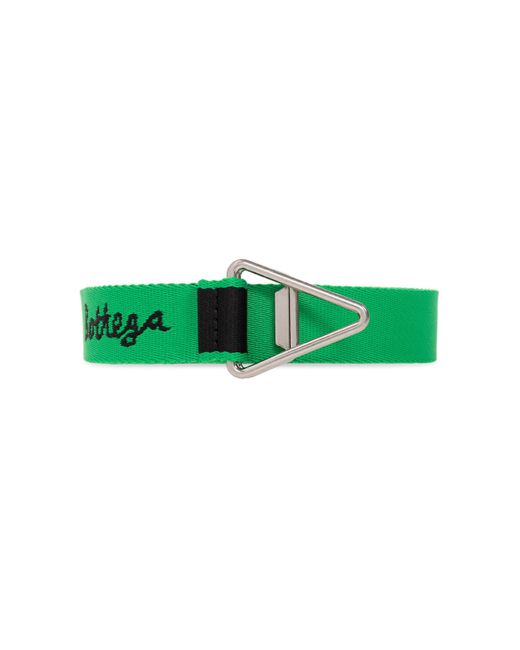 Bottega Veneta Green Triangle Logo Nastro Reverse Belt for men