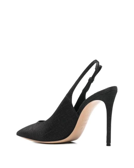 Casadei Black "Chanel" Triniton Sling Back