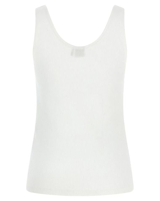 Chloé White Logo Embroidery Top