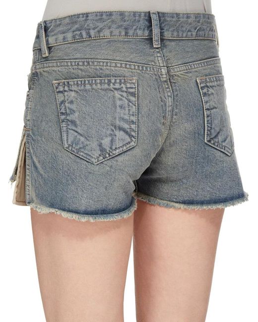 Rick Owens Blue Lana Cut Offs Shorts