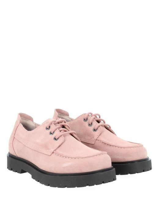 Birkenstock Pink Leather Rubber Flat Shoes
