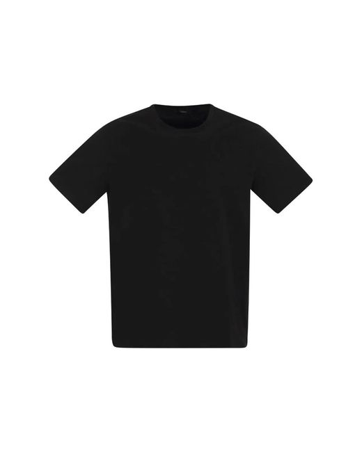 Herno Black Short Sleeve Cotton T Shirt for men