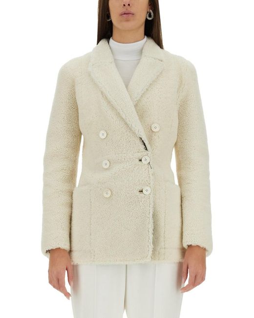 Alexander McQueen Natural Double Breasted Coat