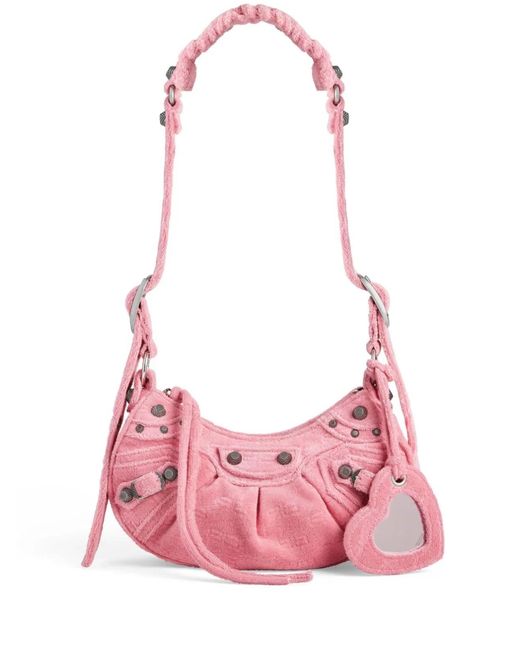Balenciaga Pink Le Cagole Xs Leather Shoulder Bag