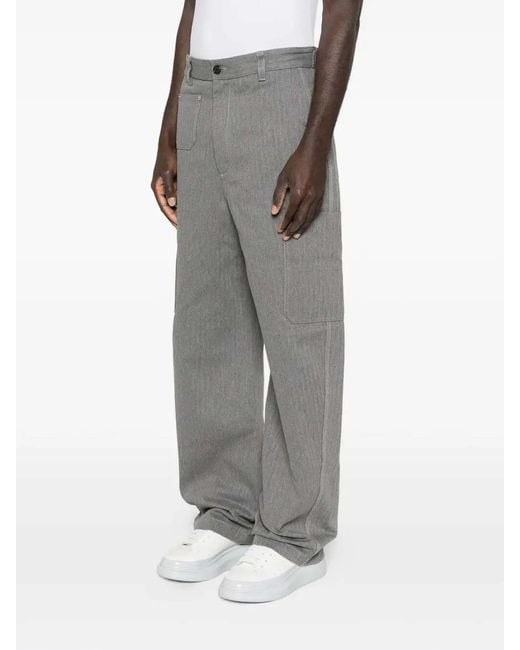 Givenchy Gray Denim Pants With Front Seams for men